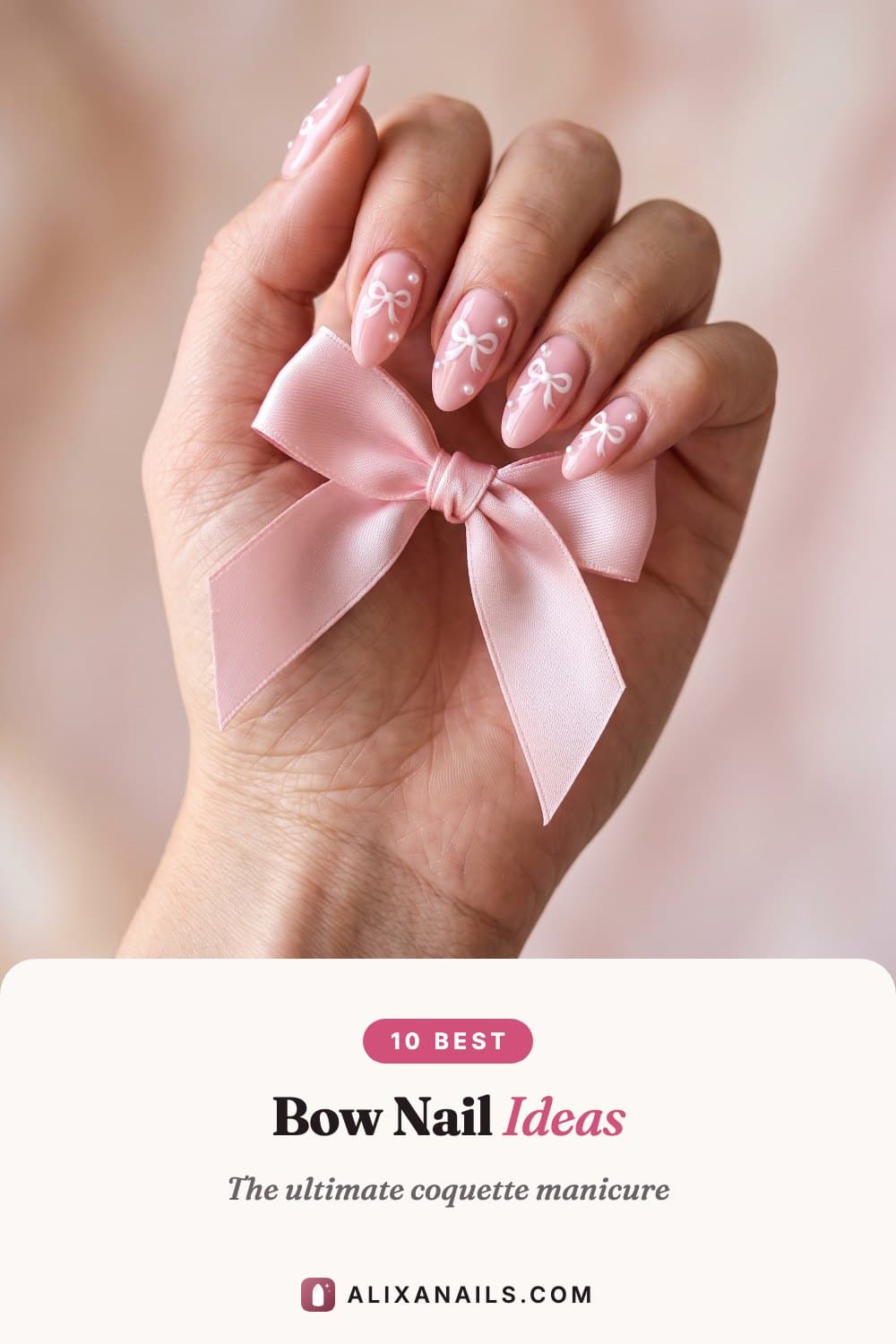 10 Bow Nail Ideas — the ultimate coquette manicure, alixanails.com