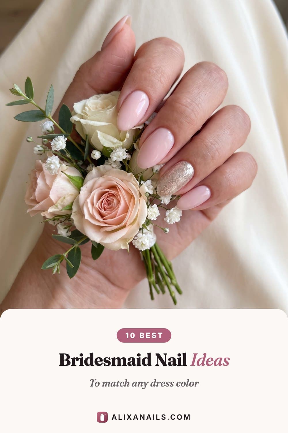 10 Bridesmaid Nail Ideas — to match any dress color, alixanails.com