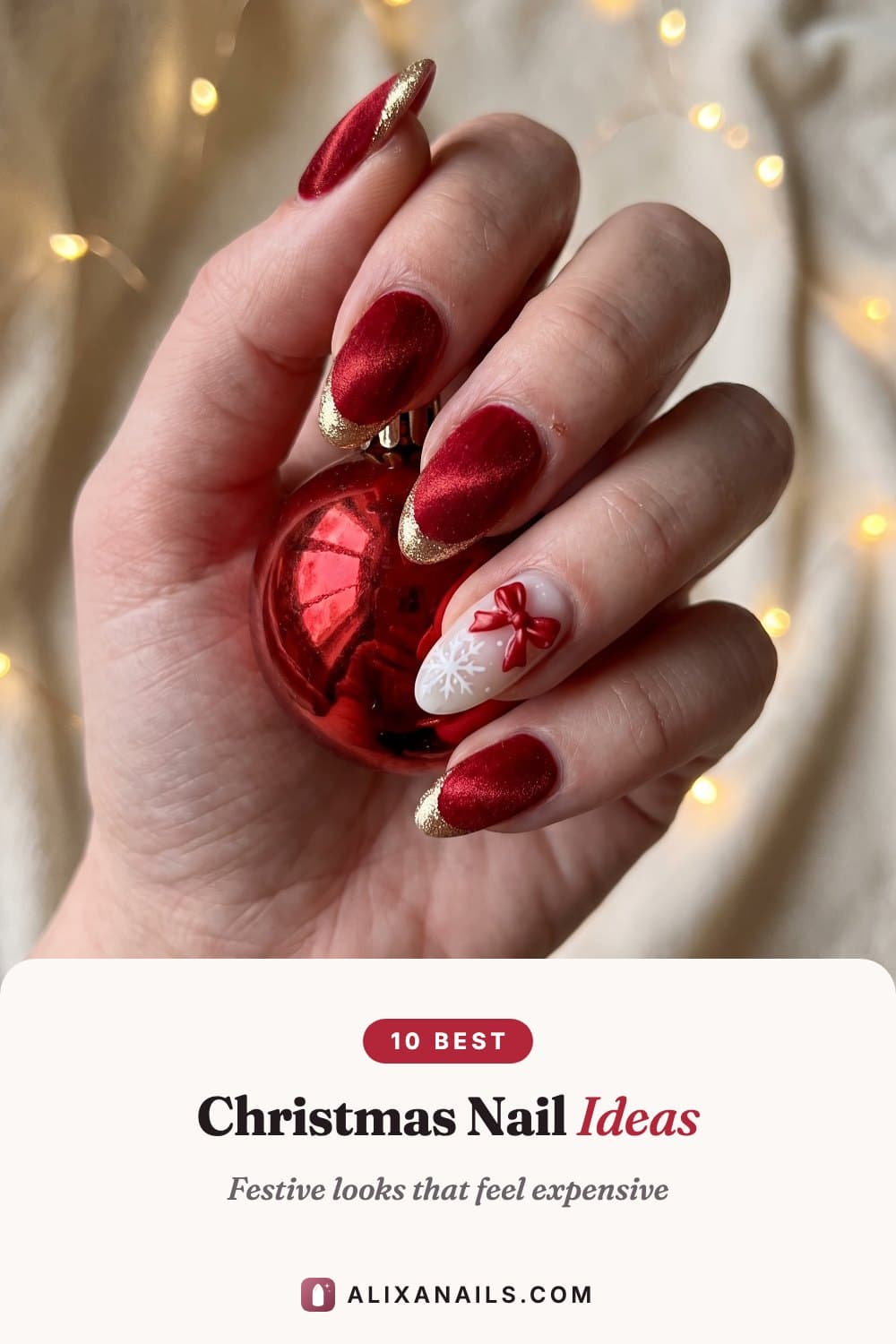 10 Christmas Nail Ideas — festive looks that feel expensive, alixanails.com
