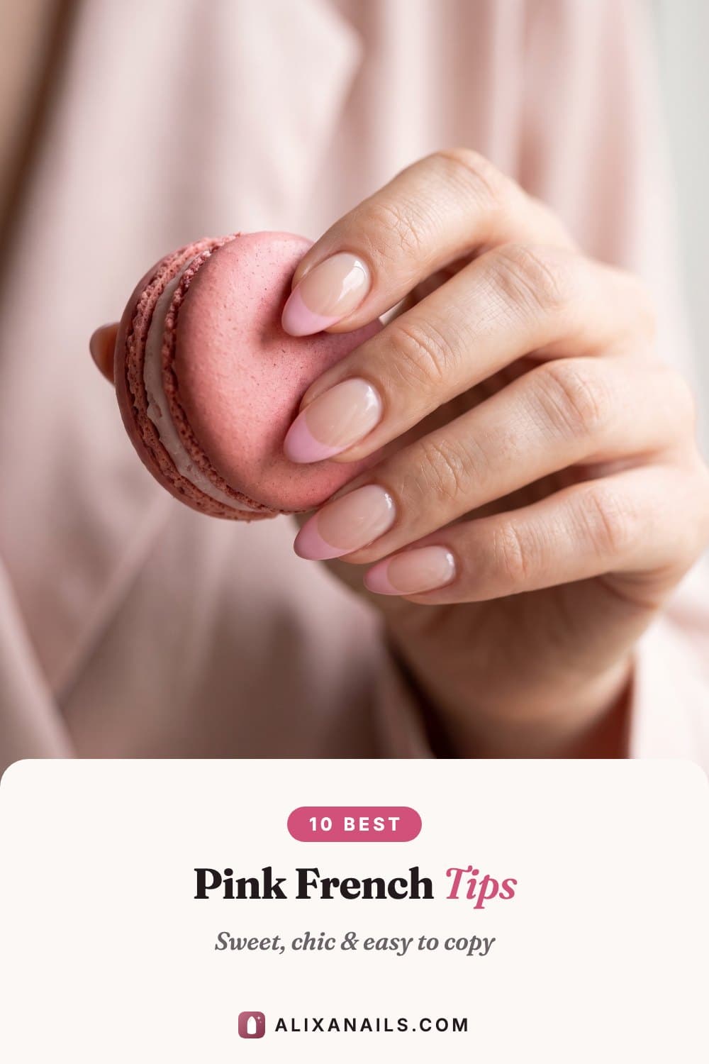 10 Pink French Tip Nails — sweet, chic and easy to copy, alixanails.com