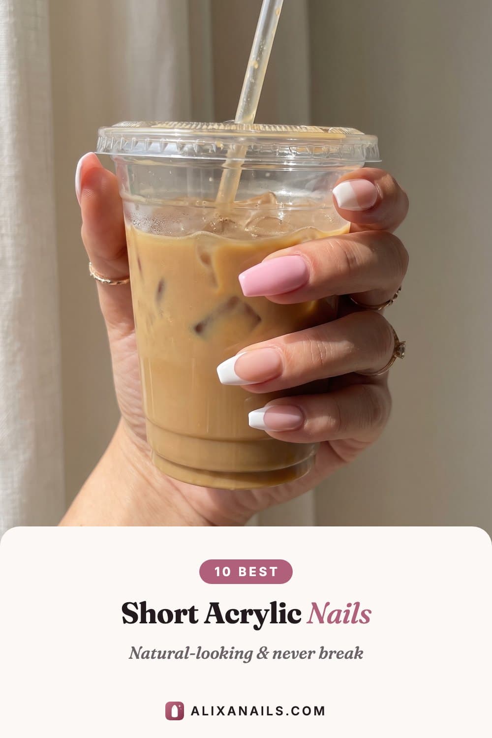 10 Short Acrylic Nail Ideas — natural-looking and never break, alixanails.com