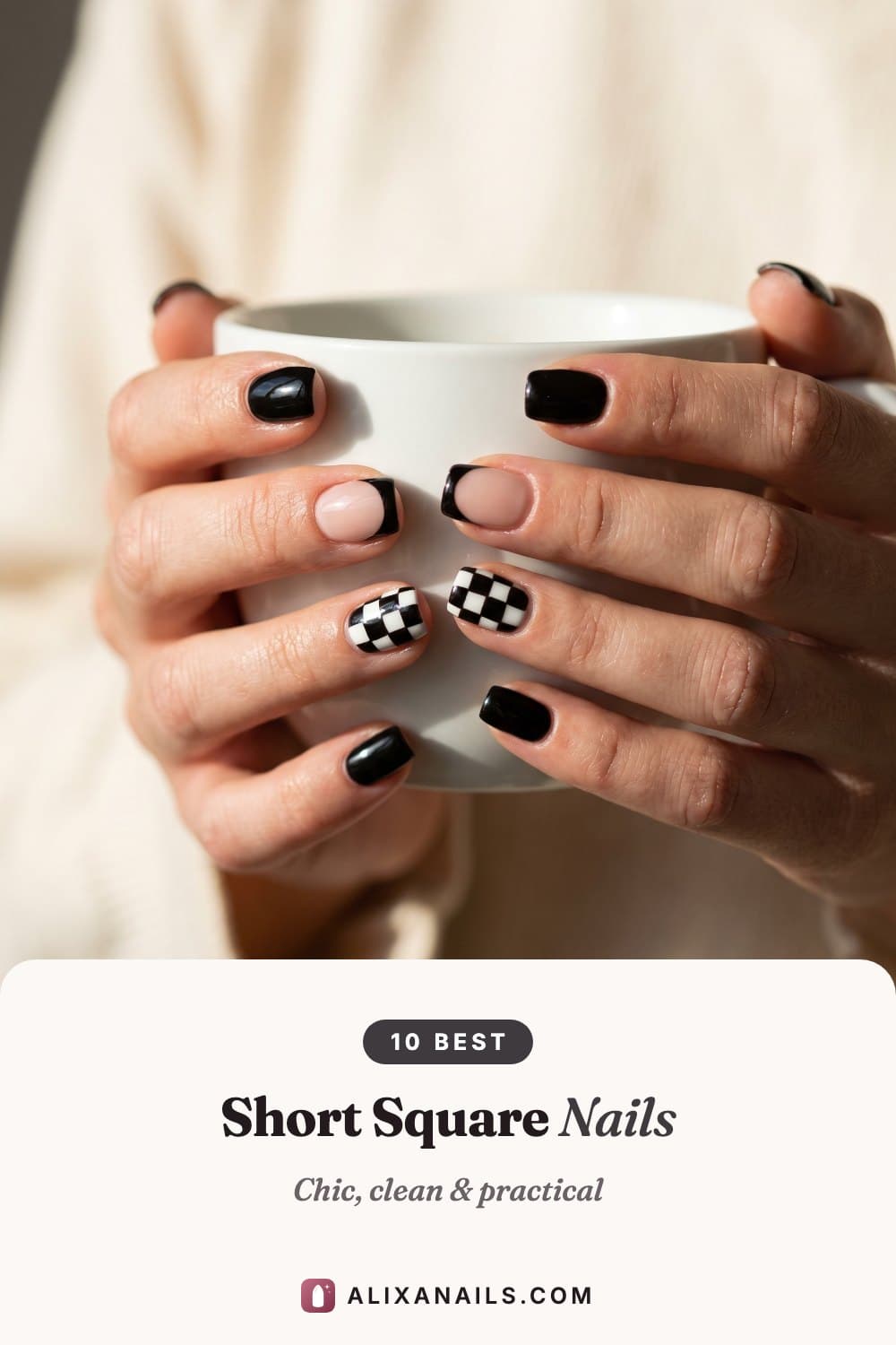 10 Short Square Nail Ideas — chic, clean and practical, alixanails.com