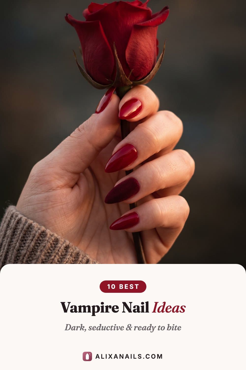 10 Vampire Nail Ideas — dark, seductive and ready to bite, alixanails.com