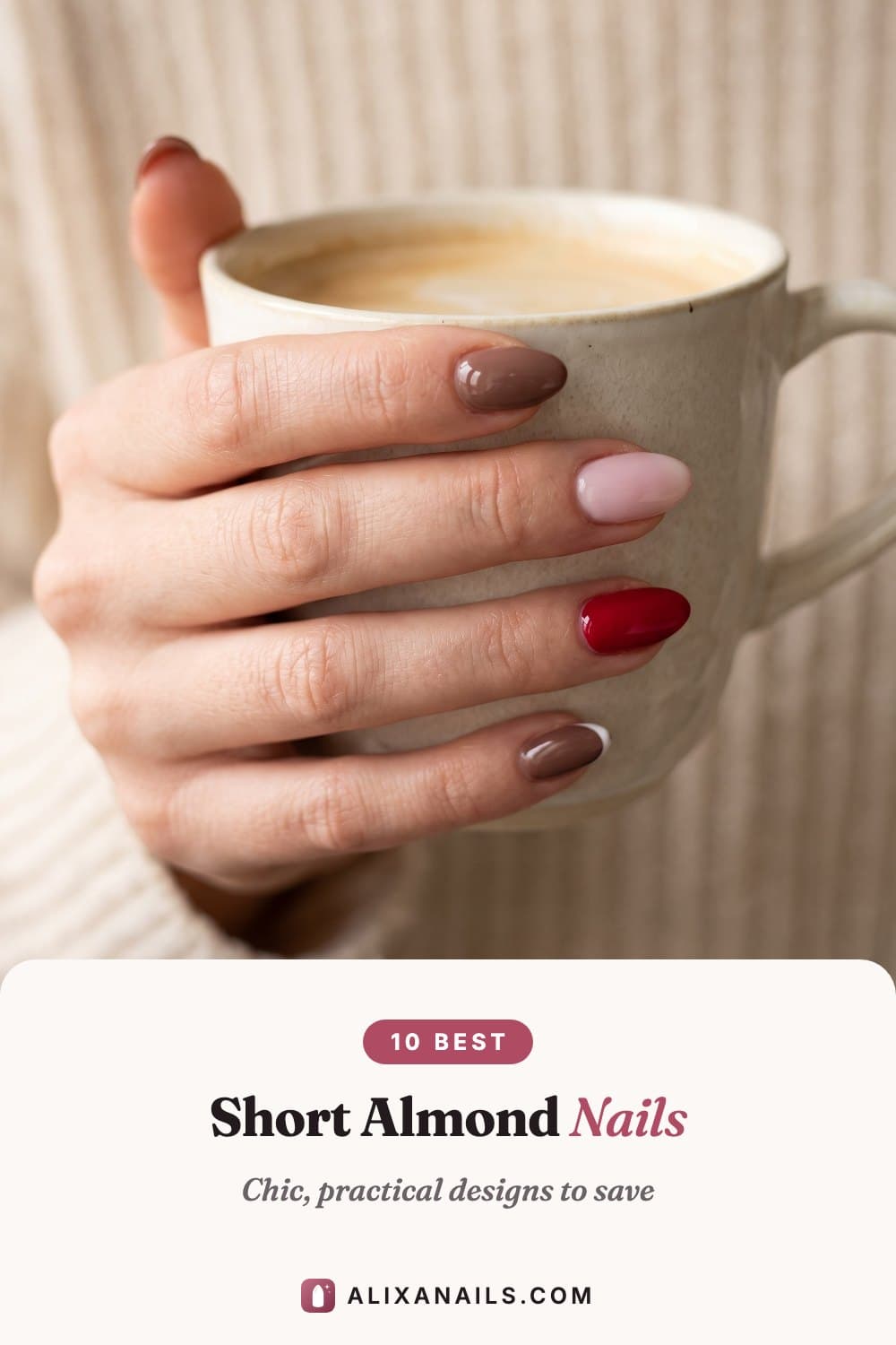 10 Best Short Almond Nail Ideas — chic, practical designs, alixanails.com